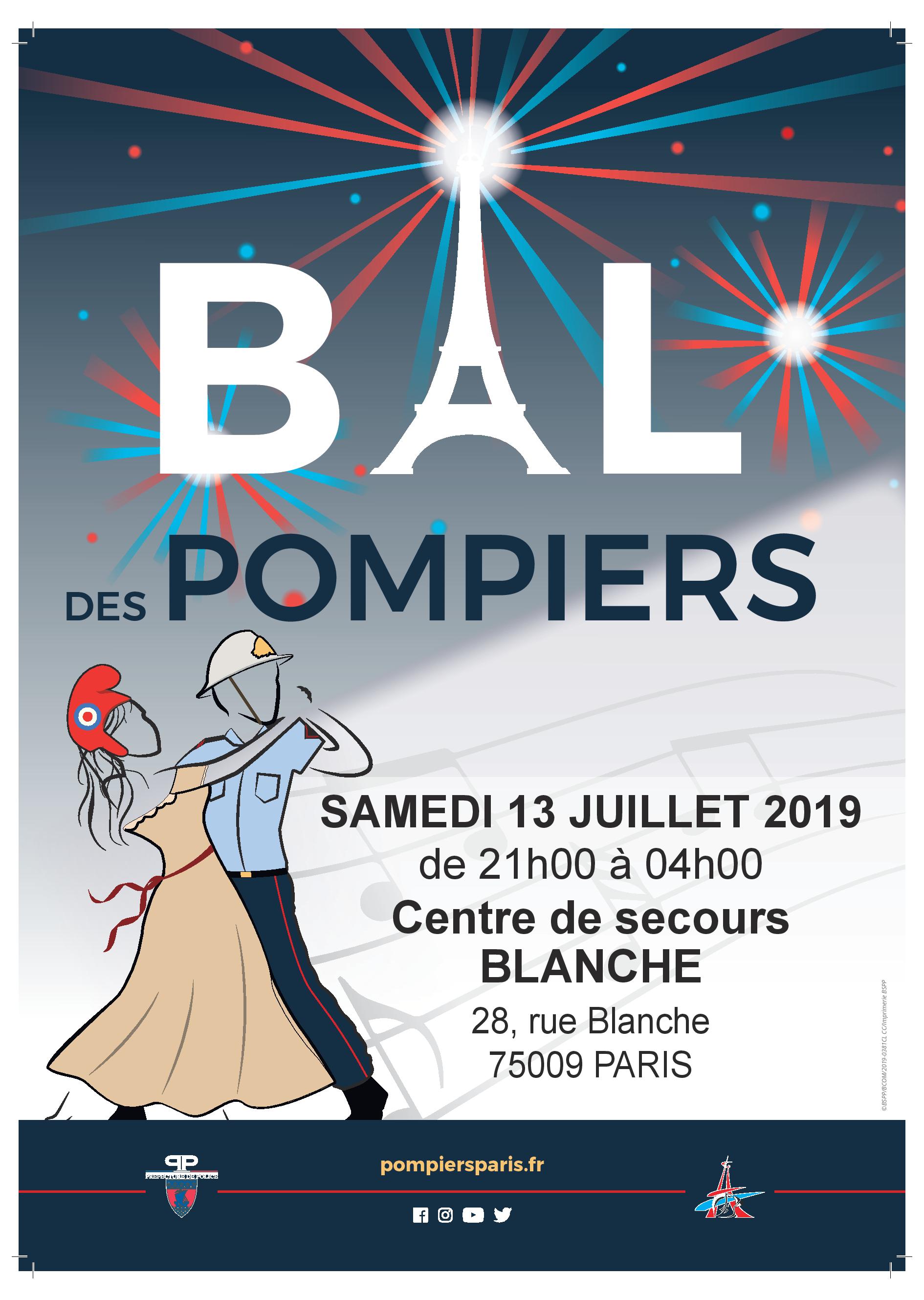 LE BAL DES POMPIERS DU 9e SAMEDI 13 JUILLET 2019 Mairie du 9e